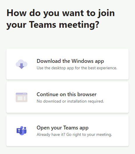 Join Meeting Options